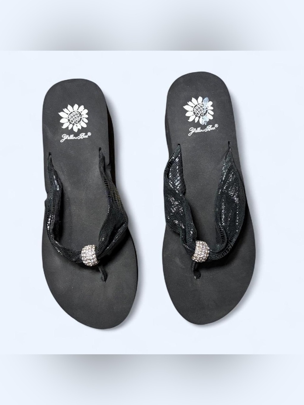 Grunge Black Platform Rhinestone Sandals by Yellow Box!